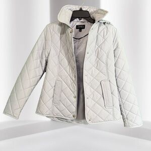 Jones New York Women's Ladies Lightweight Quilted Jacket with a Hood